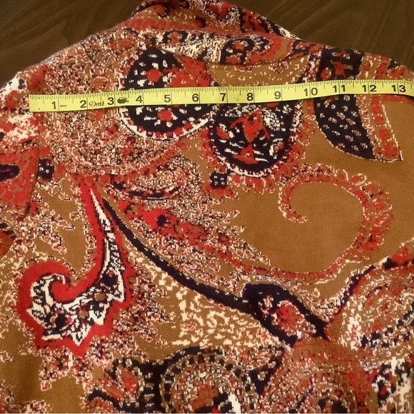 Anthropologie Moth Paisley Knit Jacket Cardigan Boho Open Front XS - Picture 9 of 13